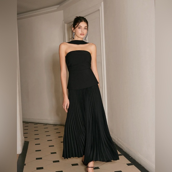 Choker Design Pleated Panel Dress Commense size XS-M CM4 FL2 - Picture 3 of 17